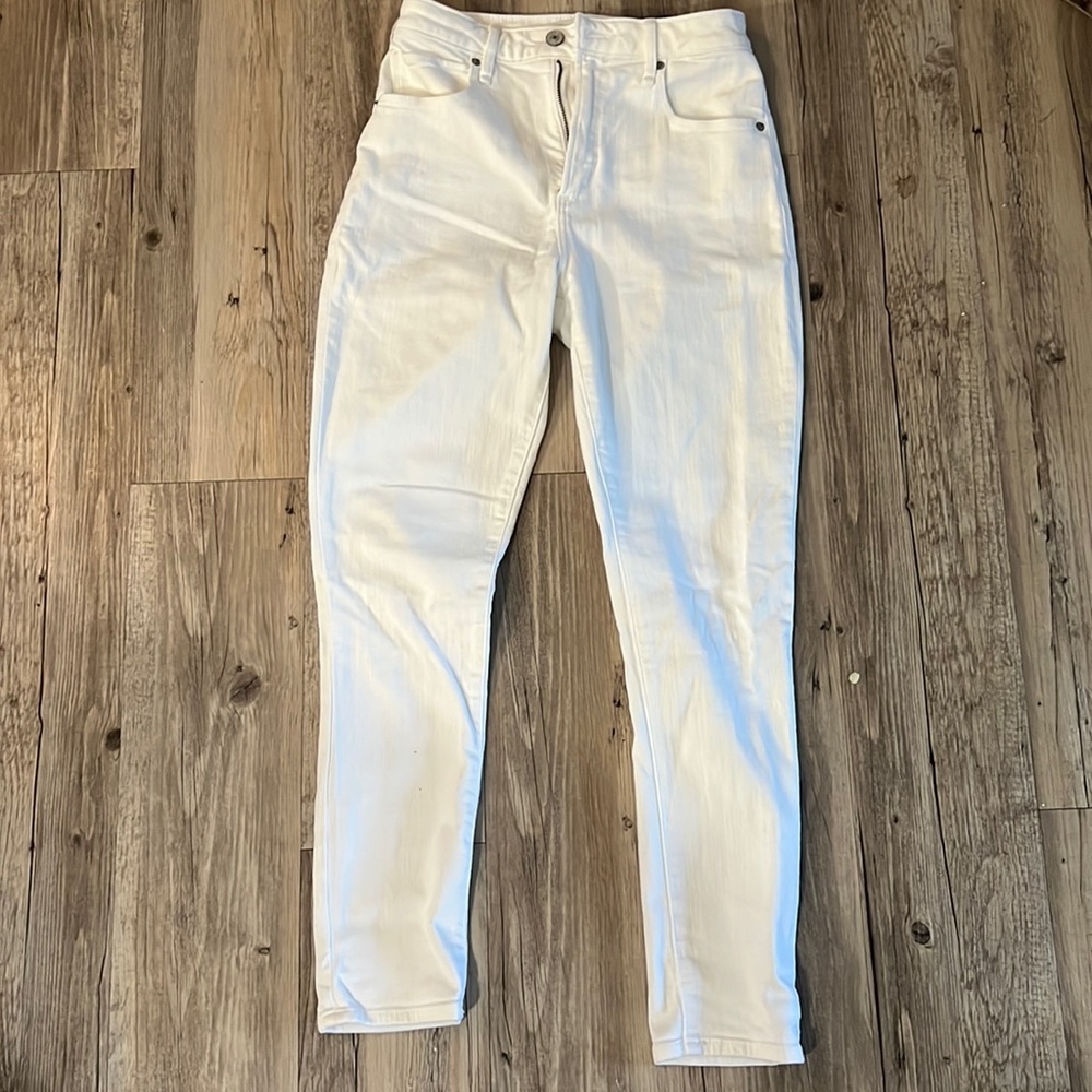 Abercrombie Super Skinny High Rise Curve Love White Denim Jean